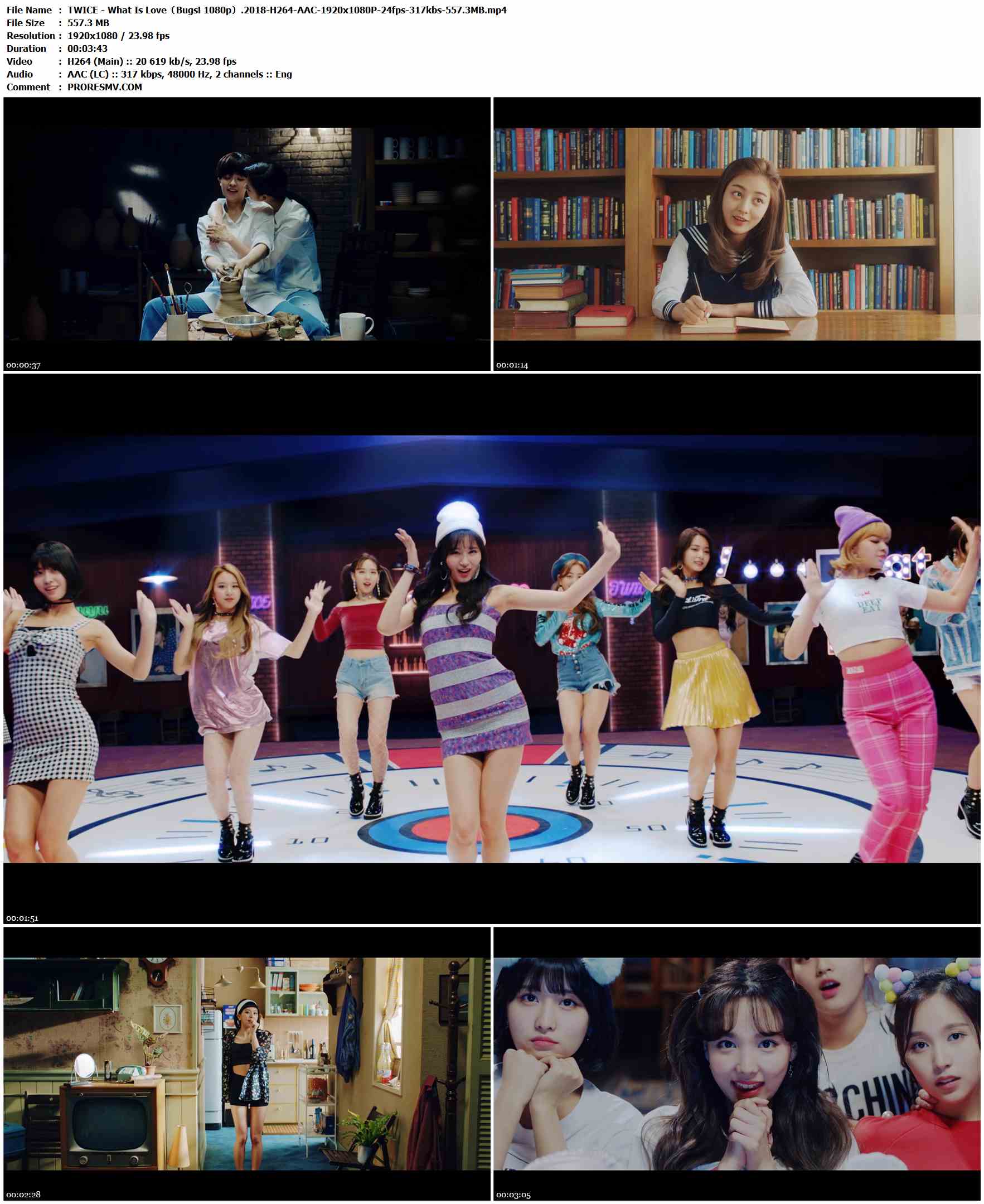 TWICE - What Is Love（Bugs! 1080p）.2018-H264-AAC-1920x1080P-24fps-317kbs-557.3MB官方MV_高清MV